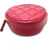 CHANEL CC Mark Round Chain Shoulder Bag Lambskin Leather pink