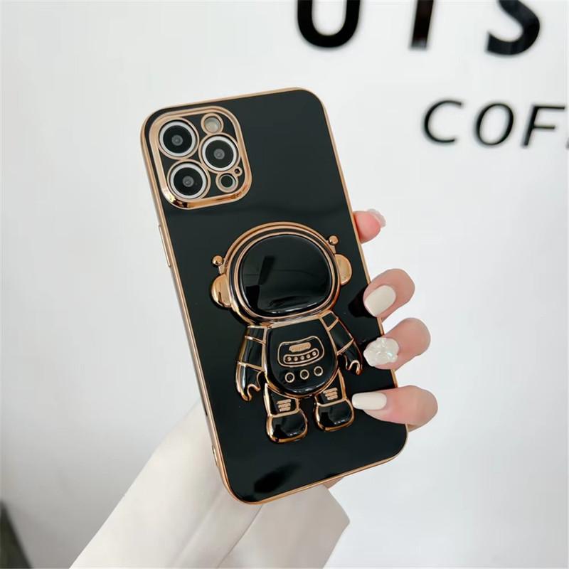 For iPhone 16 15 14 Pro Max Honor 200 X6a X6b X8a X9a Samsung A14 A15 S24 Redmi Note 13 12 3D Astronaut Kickstand Soft Full Lens Protect Phone Case