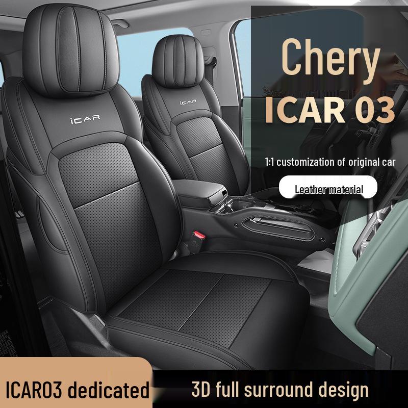 New Universal 5-Seat Full Leather Car Seat Cushion for Car03 - All Seasons