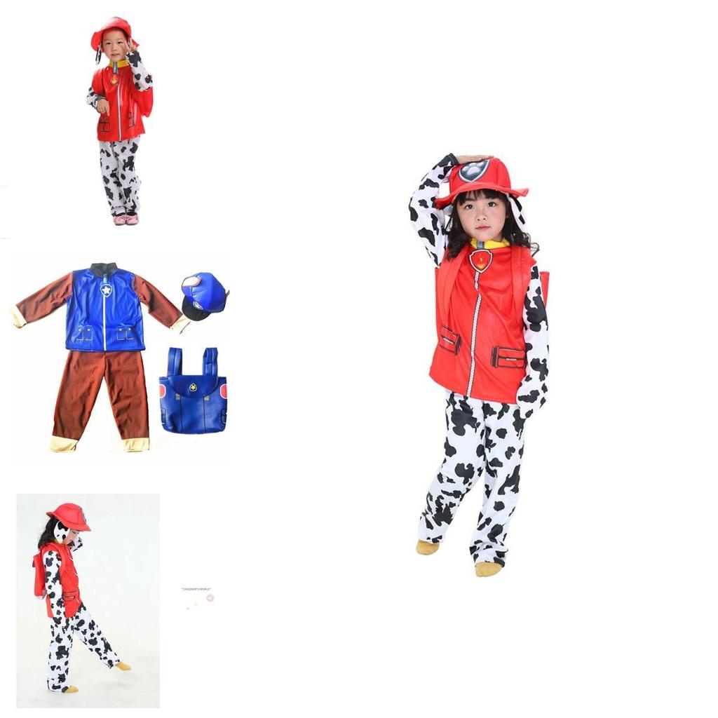 High-quality Material Paw Patrol Kids Cosplay Costume With Matching Hat And Bag