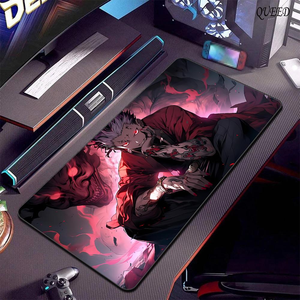 Großes Gaming-Mauspad Jujutsu Kaisen Gojo Satoru Mauspads LockEdge Verdickte Computer-Tastatur-Schreibtischmatte Gummi-Anti-Rutsch-Matten