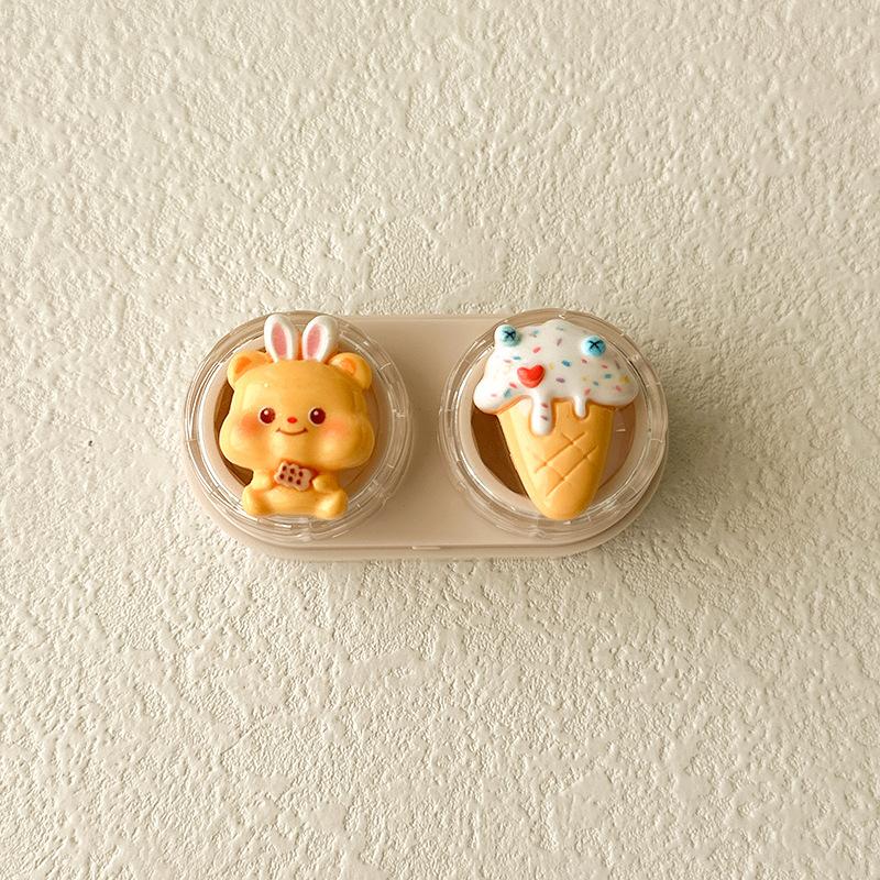 1pc Mini Contact Lens Case for Eyes Travel Kit Holder Cartoon Cute Cosmetic Contact Lenses Case Box Container Travel Accessaries