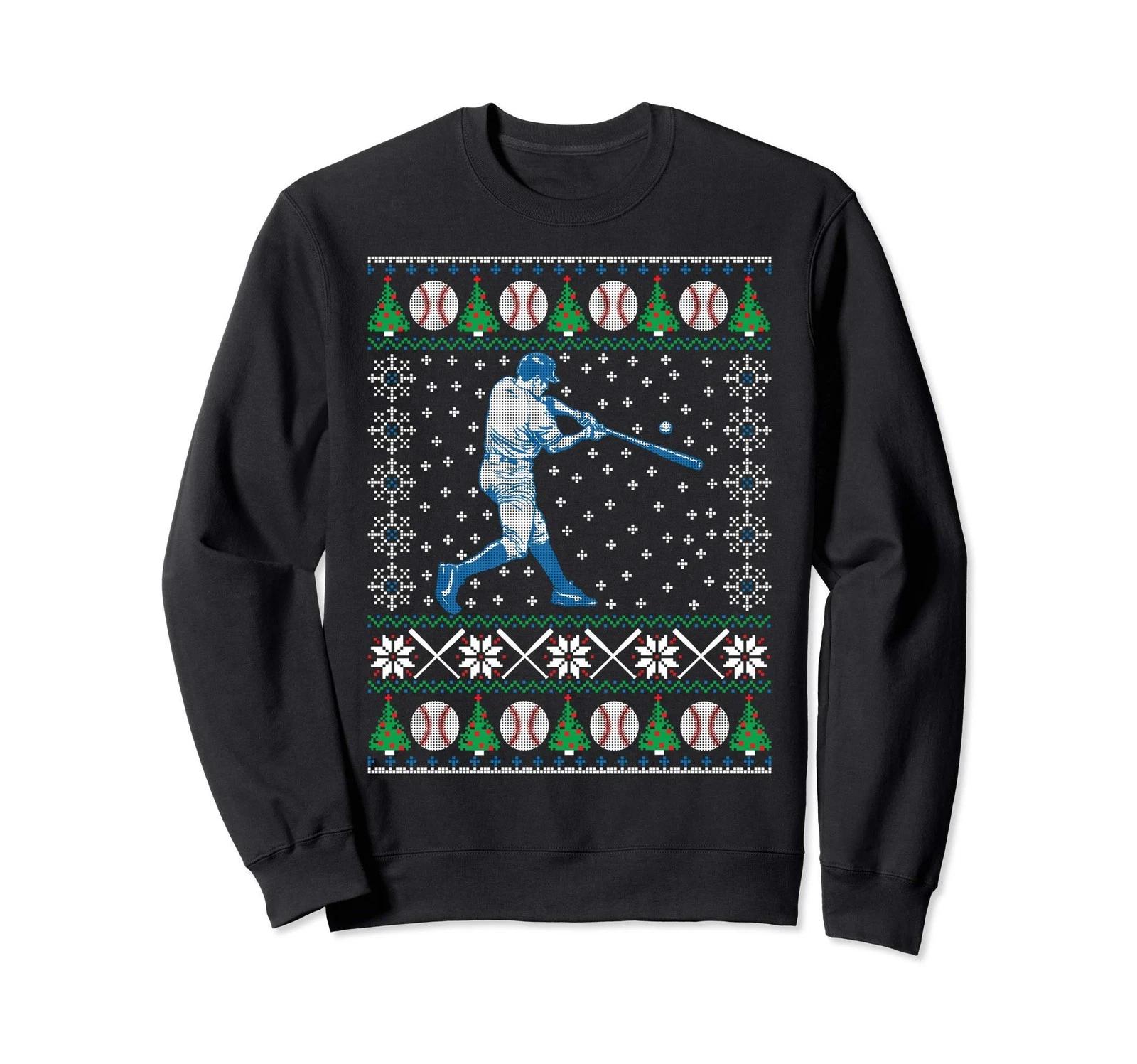 Baseball Christmas Shirt, Ugly Christmas, Funny Christmas Sports Sweatshirt_ 2XL