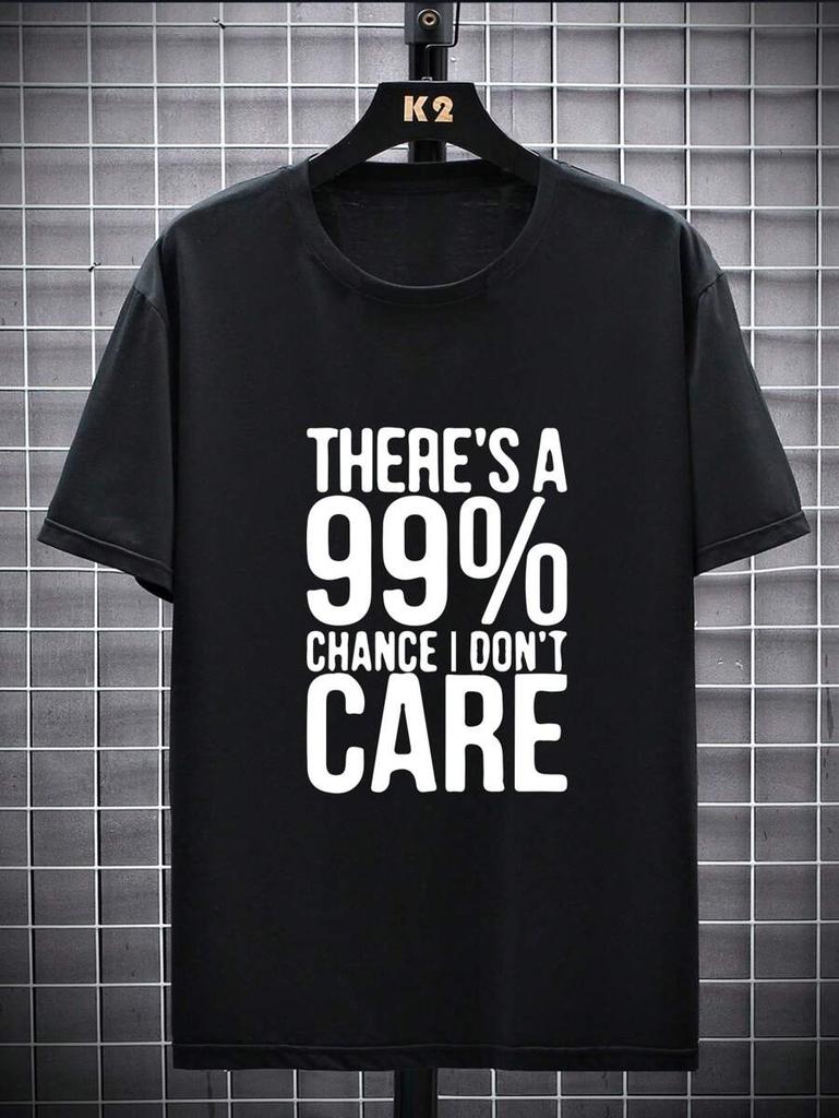 Unisex's Casual Slogan Print Round Neck Short Sleeve T-Shirt, Summer
