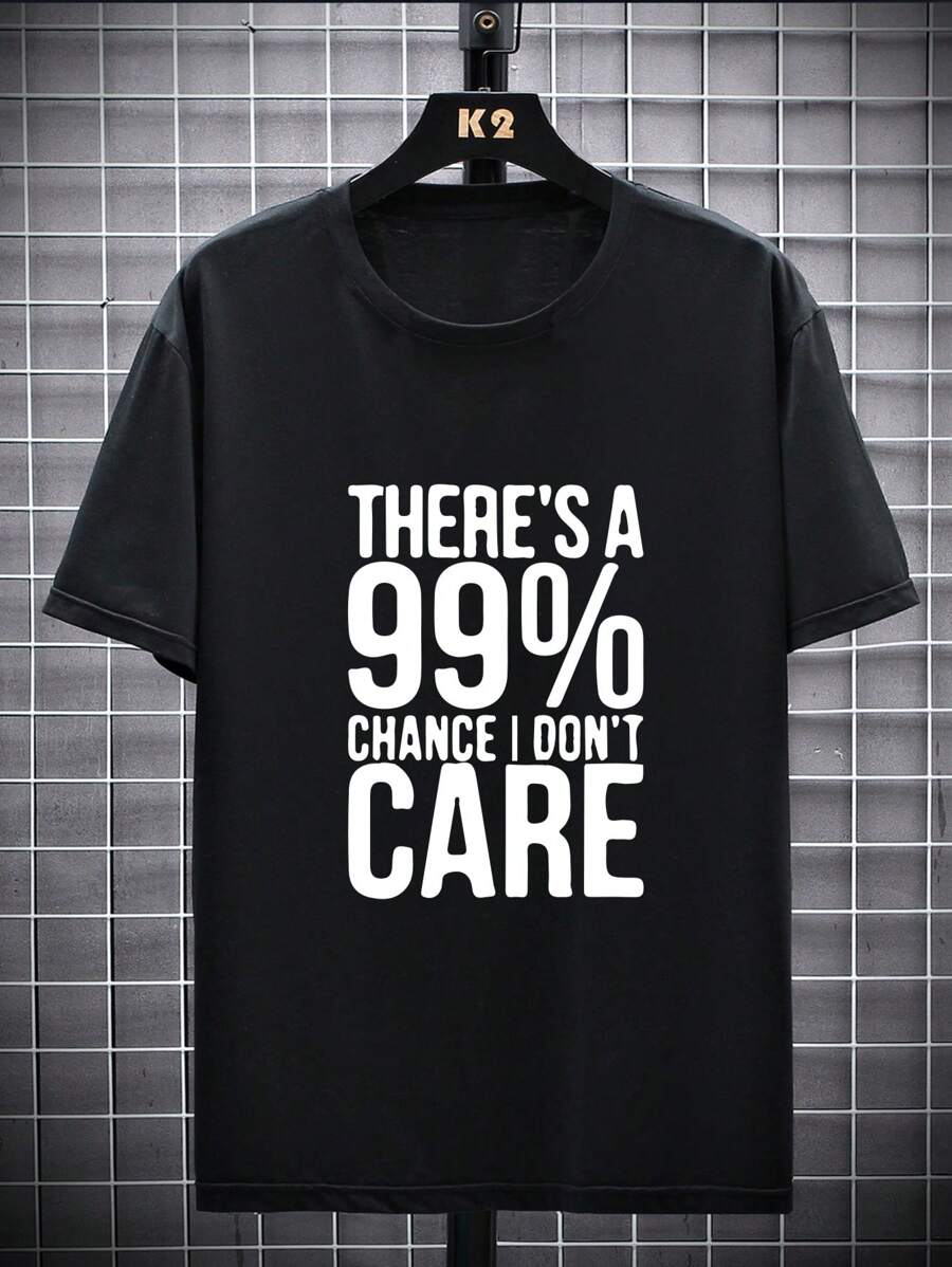 

Unisex s Casual Slogan Print Round Neck Short Sleeve T-Shirt, Summer L
