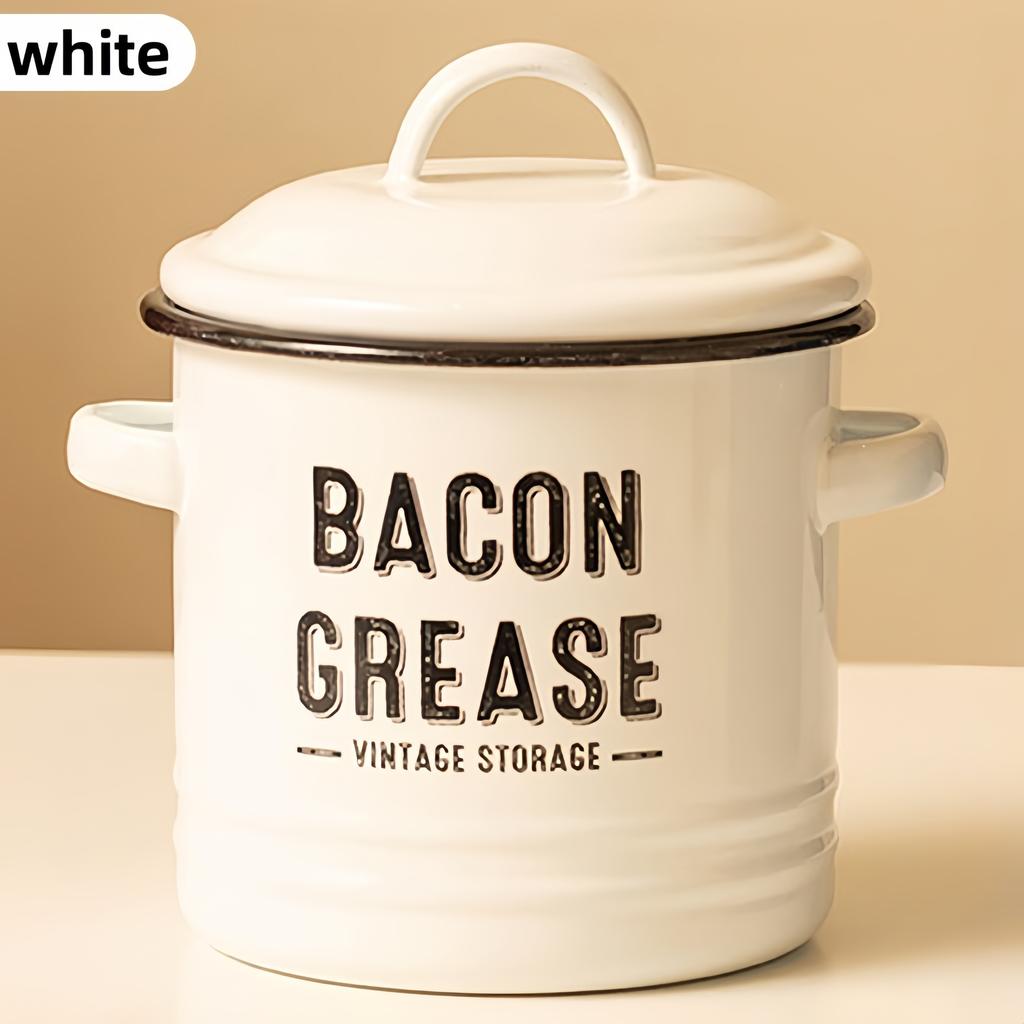 1pc Vintage Enamel Oil Can Set With Lid, Filter And Kitchen Shovel, Large Capacity Oil Storage Jar,Home Decor Cooking Oil Pot