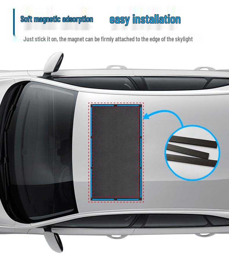 Car Sunroof Magnetic Mosquito-Proof Screen for Camping and Wind Protection
