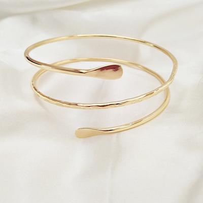 Oberarm-Armband, Metallspule, Wirbel, Spiralform, Armband, Manschette, modisch, schlicht, Arm-Armreif, verstellbar, für Frauen und Mädchen