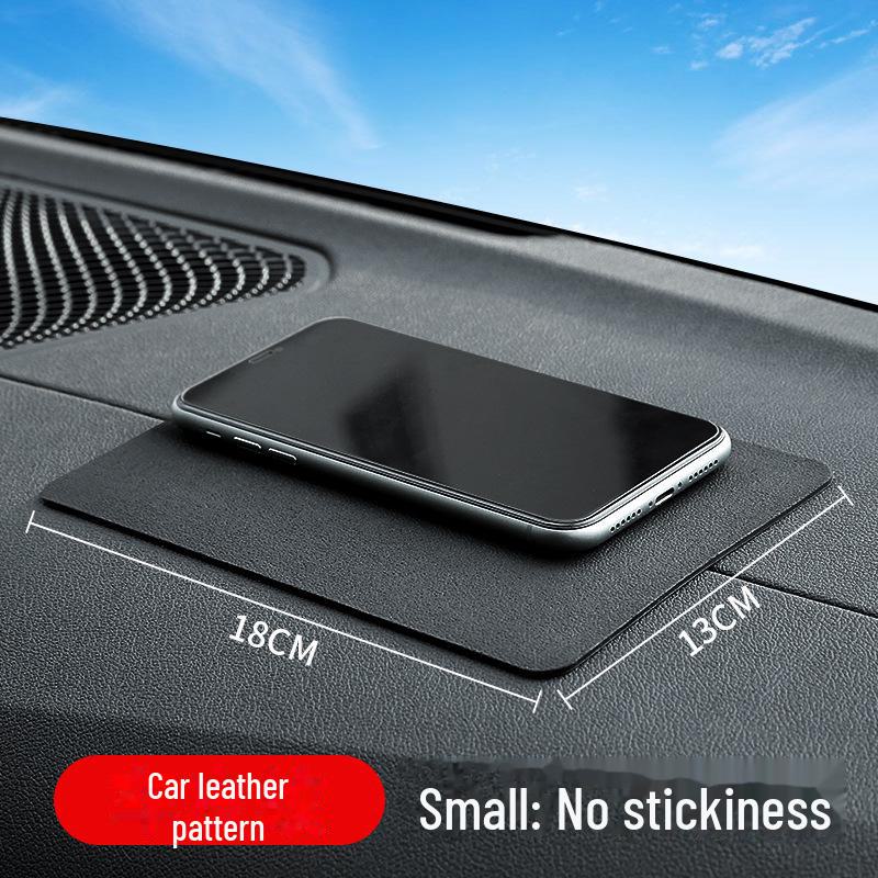 

Високотемпературний стійкий протиковзкий килимок для автомобіля для мобільного телефону та прикрас – Миючий килимок для платформи центральної консолі Car leather pattern 18*13-non-sticky