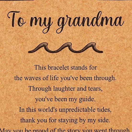 Unisex Wave Bracelet Adjustable Beaded Bracelet Friendship Bracelet Jewelry Gift with Inspirational Card for Family