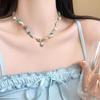 Dopamine Necklace: Candy-Colored Beaded Clavicle Design for Women - Sweet & Cool Internet Celebrity Jewelry