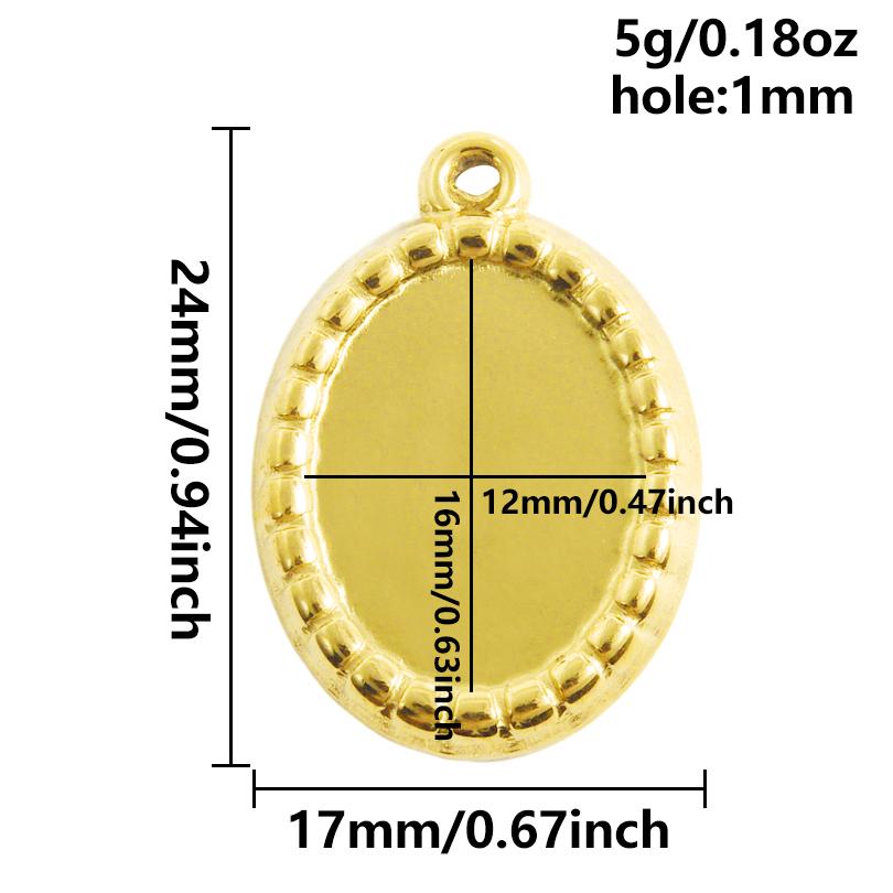 6 Stück Herz Quadrat Wassertropfen Oval Cabochon Basis Fassung Anhänger Edelstahl Charms Für Schmuckherstellung Großhandel DIY Materialien