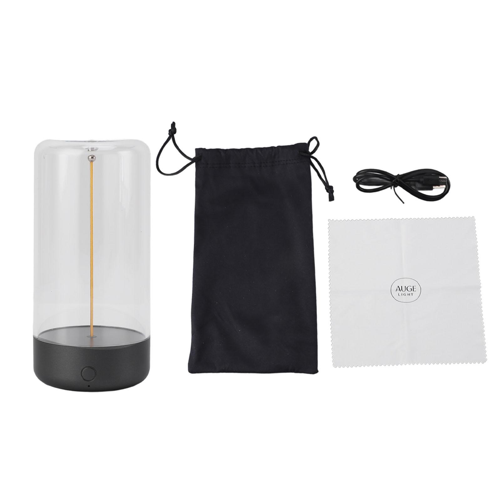 

Минималистская настольная лампа, беспроводная, перезаряжаемая, сенсорная, с регулируемой яркостью, светодиодная ночная лампа с эффектом дыхания черный серый