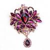 SKEDS Creative Luxury Crystal Flower Brooch Jewelry For Women Elegant Rhinestone Exquisite Corsage Badges Classic Brooches Pins