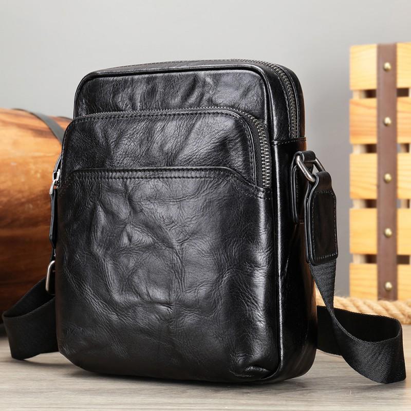 Real Leather Men s Shoulder Bag Korean Version Backpack Top Layer Cowhide New Business Casual Crossbody Trend