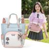 Rucsac Tote Colorblock cu Buzunar Frontal Curele Reglabile Rucsac Casual pentru Școală pentru Adolescenți Studenți