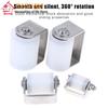 201 Stainless Steel Perforated Bracket Guided Nylon Bearing Mobile Door Pulley Positioning Roller Household Hardware Accessories