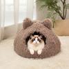 Enclosed Warm Long Plush Cat Ear Pet Bed For Cats And Dogs