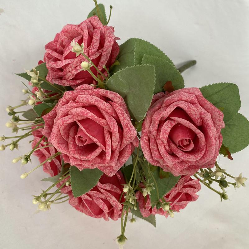 Faux Rose Flower Vase Arrangement For Wedding Photography And Event Decoration