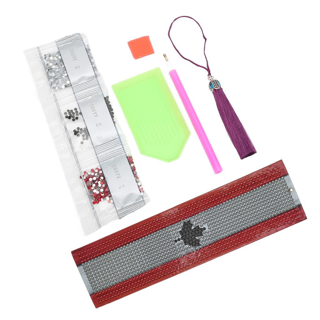 Rhinestones Painting Bookmarks Bright Colors Waterproof DIY Rhinestones Bookmarks with Maple Leaf Pattern for Gifts