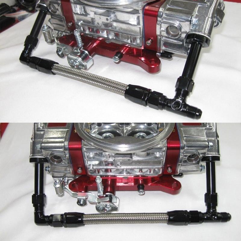 Vergaser Vergaser Schwarzer Geflochtener Kraftstoffschlauch Doppelzufuhr Doppelpumpen-Set AN6 Dreifachverbinder Vergaser-Kits für 4150