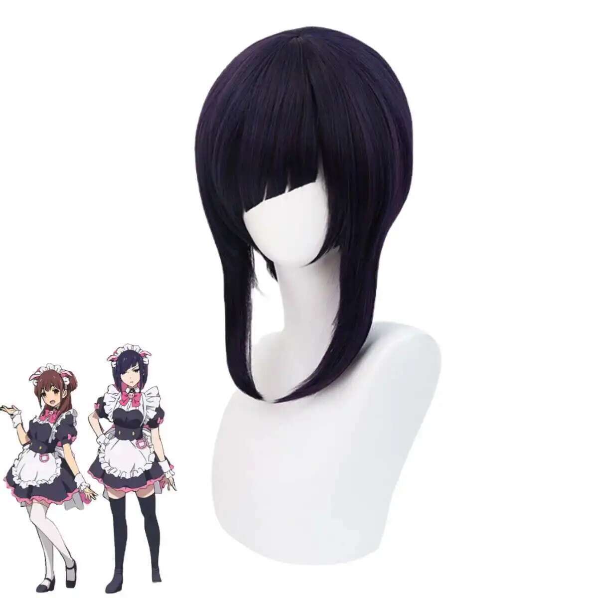 Anime Akiba Maid War Wahira Nagomi Mannen Ranko Cosplay Costume Maid Dress Lolita Skirt Wig Woman Lovely Birthday Party Suit S