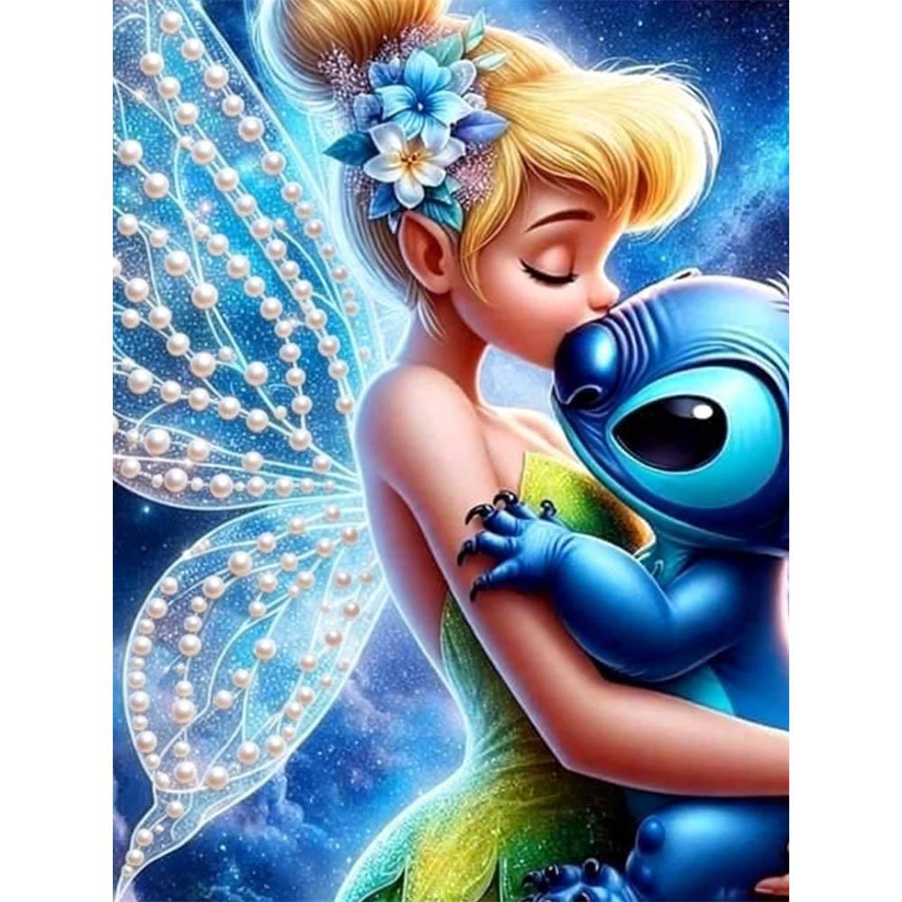 

Disney Pearl Painting Wonderful Fairy and Stitch 5D Exquisite Landscape Sparkling Craft Home Wall Decoration DIY Handmade Gift 35x45cm