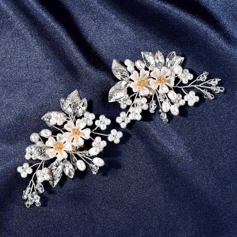 2PCS Crystal Shoe Clips Wedding Bridal Shoe Buckles Rhinestones Shoe Flowers for Party Decoration Wedding Craft Acces