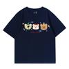 New Korean age-reducing bear print black short-sleeved t-shirt women's loose fat mm large size cotton top summer