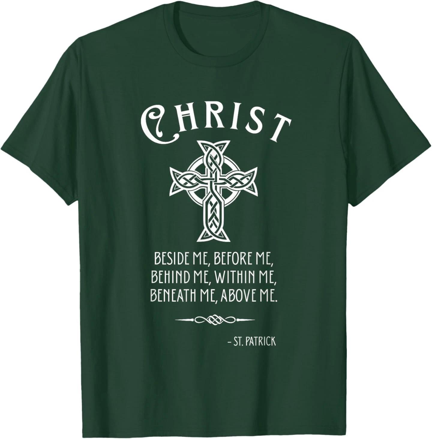 Irish Celtic Cross Saint Quote Catholic St Patrick s Day T-Shirt M