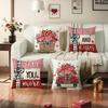 Valentine's Day Printed Cushion Cover Fans Stripe Letter Printed Polyester Sofa Decorative Cushion Cover