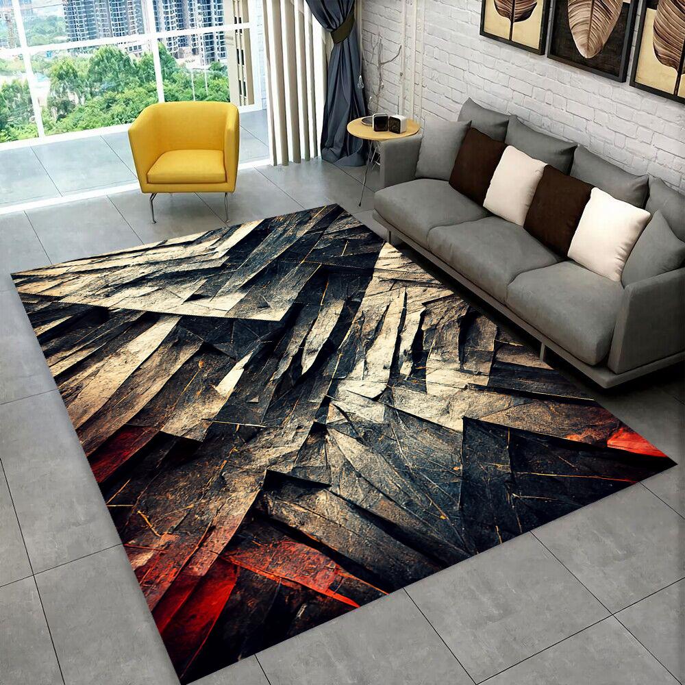 Retro Natural Crystal Ore Stone Area Rug Carpet for Living Room Bedroom Home Decor,kids Play Non-slip for Sofa Doormat Gift
