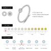 Bezel Setting Moissanite Ring 925 Sterling Silver Beads Trendy Stackable Finger Rings For Women Lab Diamond Jewelry