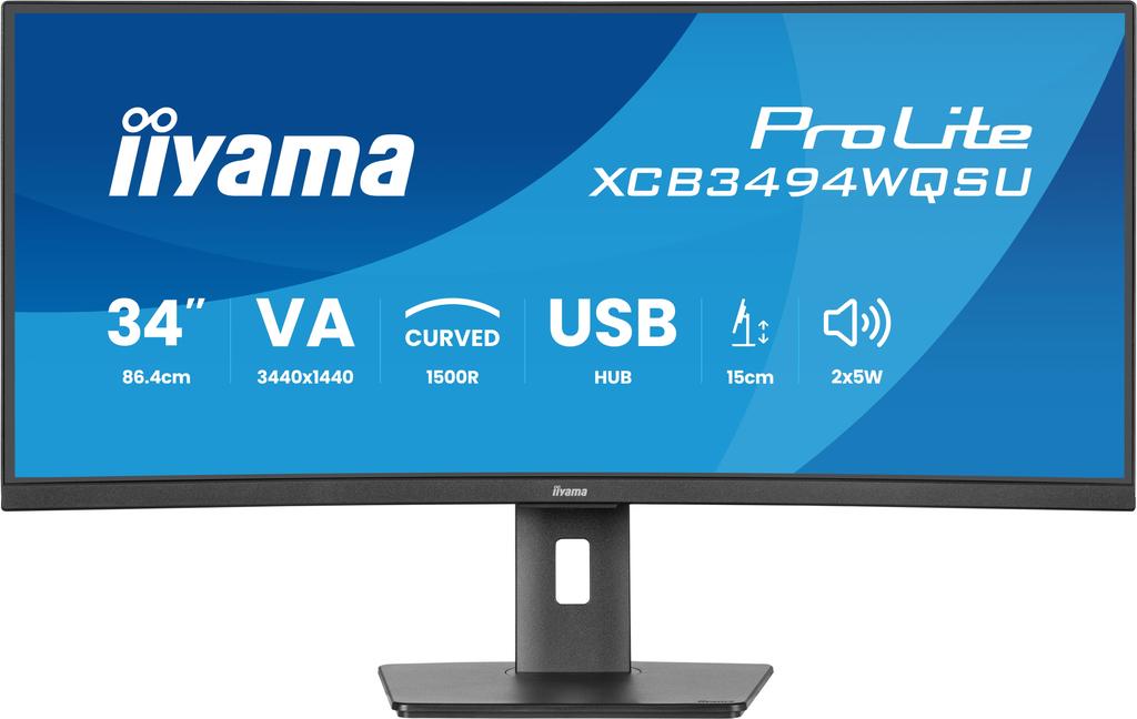 Iiyama Prolite Xcb3494Wqsu-B1 Monitor 34" Uwqhd Led Czarny