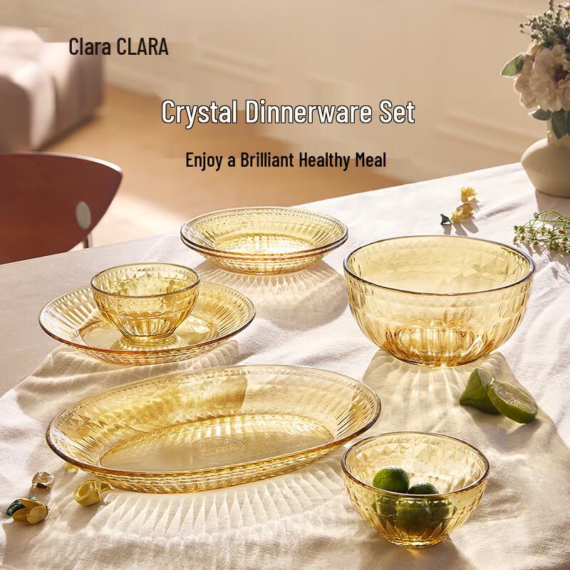 Clara 12-Piece Heat-Resistant Glass Dinnerware Set
