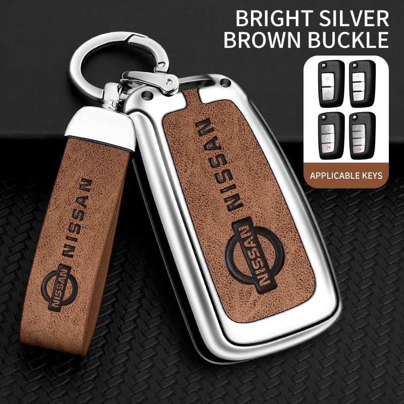 

Zinc Alloy Leather Car Key Cover Case Nissan Qashqai Juke X-Trail Patrol Note Leaf Altima Maxima Murano Tiida Teana Rogue Sentra