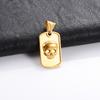 Stainless Steel Rectanglar Pendant Necklace for Women Men Gold Cross Skeleton Charms Chain Choker Metal Jewelry Accessory