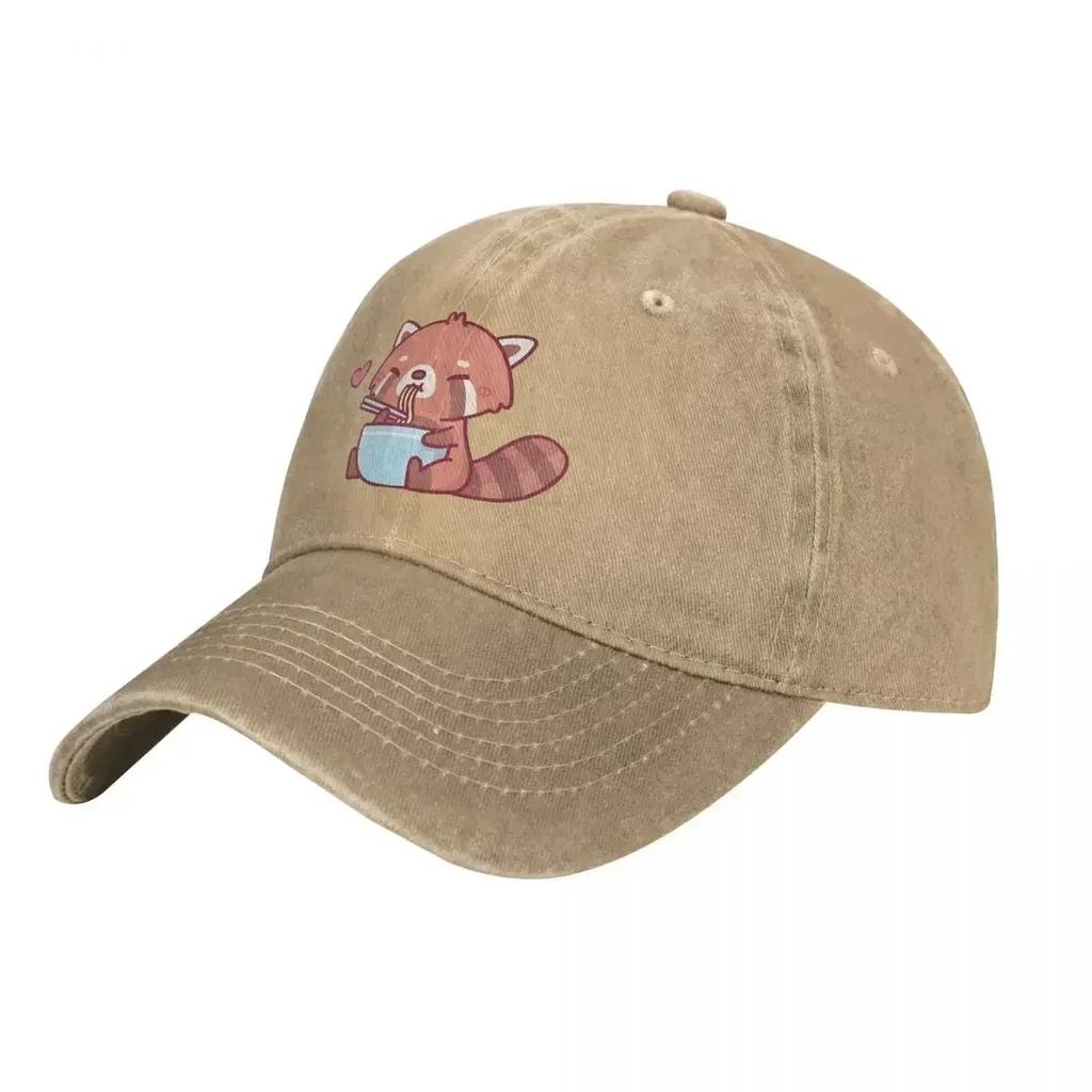 Baseball Caps Hats Cute Little Red Panda Eating Ramen Dad Hat For Man Hip Hop Caps Sun Shade Hats