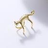 1 Stück Lustiger Kletternde Katze Clip Ohrring für Frauen Niedliches Tier Grünes Auge Kätzchen Frosch Ohne Piercing Ohrknorpel Ohrring Party Schmuck