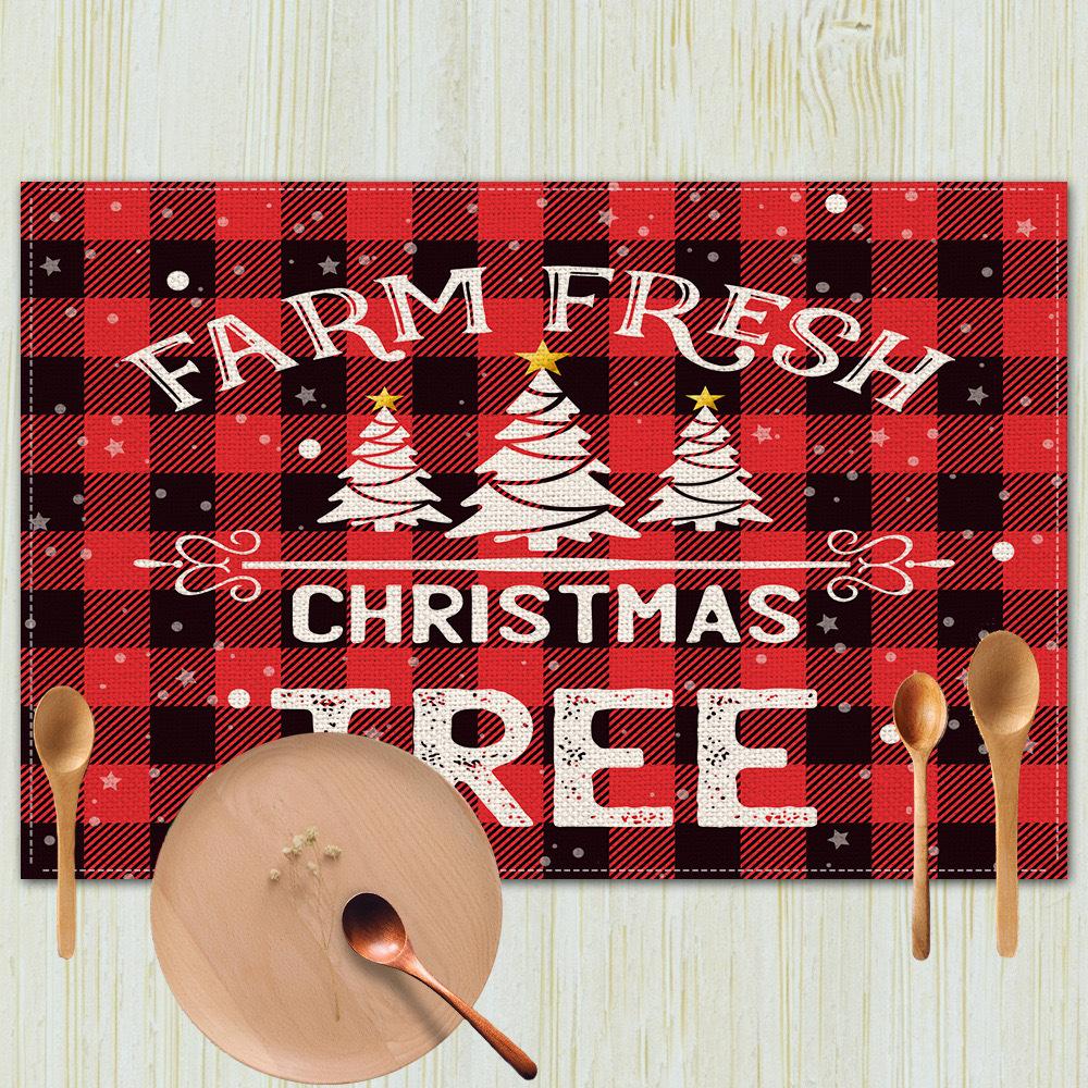 New Christmas Table Mats Holiday Dining Placemats for Xmas Table Decor Snowflake Table Runner Waterproof Festive Accessories