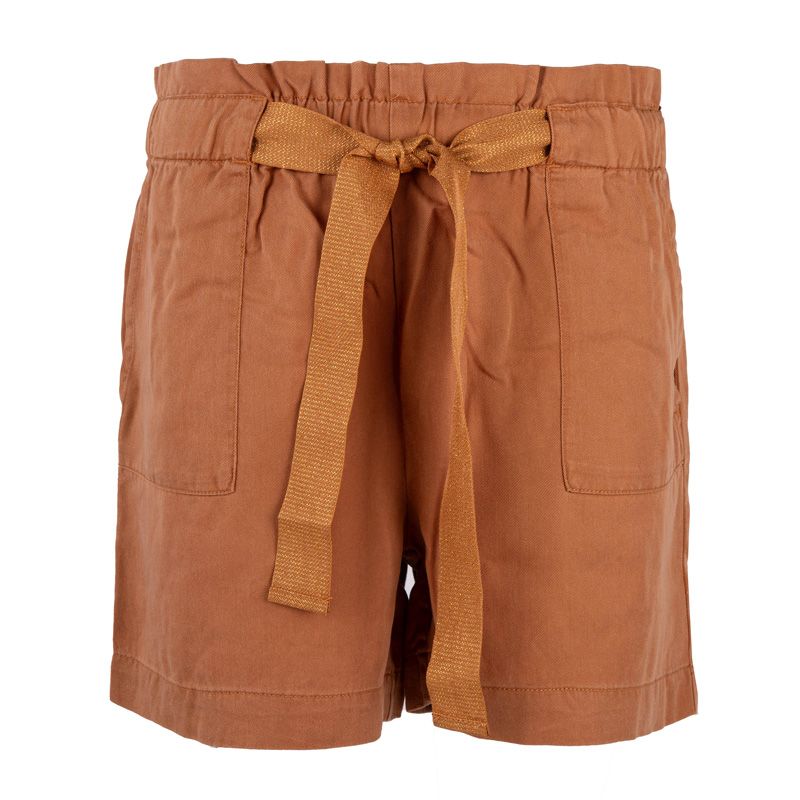 

Шорты с высокой талией с поясом из тенселя Женские ONLY 42 светло-коричневого