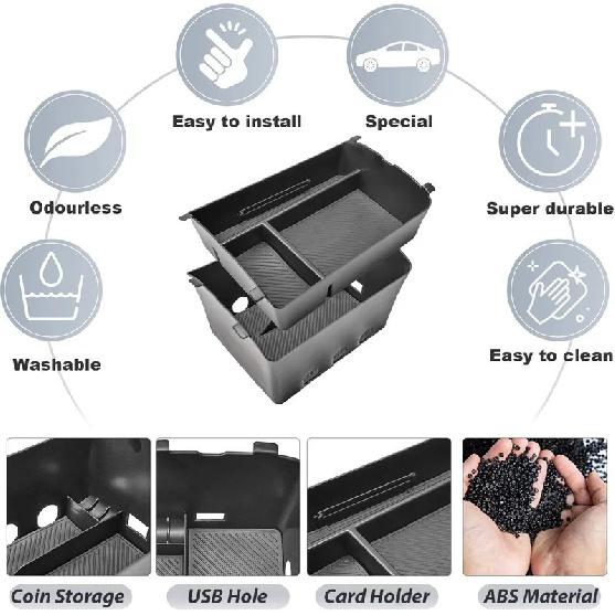 For 2026 Hyundai Palisade Double-Layer Center Console Organizer Car Tray Armrest Storage Box Secondary Interior Car Accessories