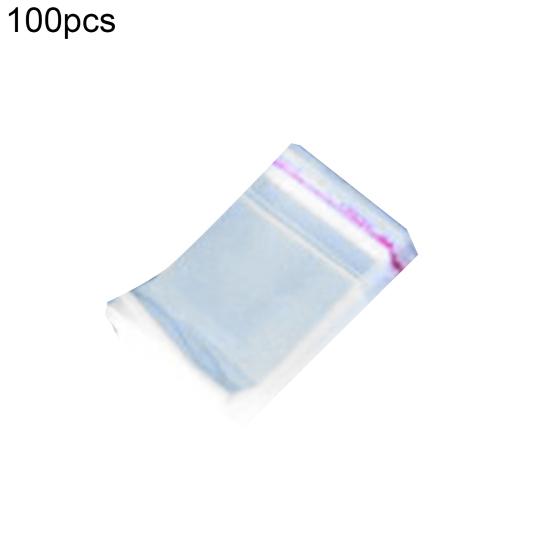 100 bucăți pungi de ambalare adezive rezistente la pete, flexibile, din plastic transparent, pungi de ambalare pentru bijuterii, consumabile de uz casnic