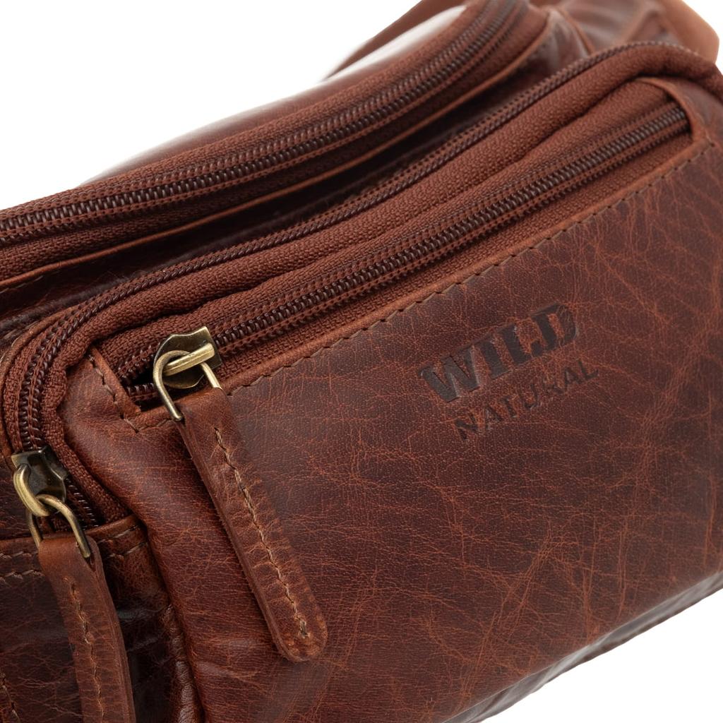 Saszetka Nerka Skórzana Wild Natural Brązowa