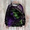 Women's Halloween Print Knit Sweater Long Sleeve Round Neck Casual Pullover