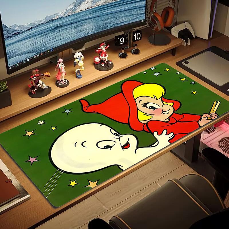 Casper Print Cushion Non-slip Laptop Tablet Big Mousepad XXL Mat Mini PC Playmat With Lock edge