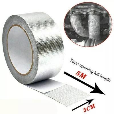 Exhaust Manifold Titanium Heat Wrap Adhesive Tape Thermo Wrap Silver