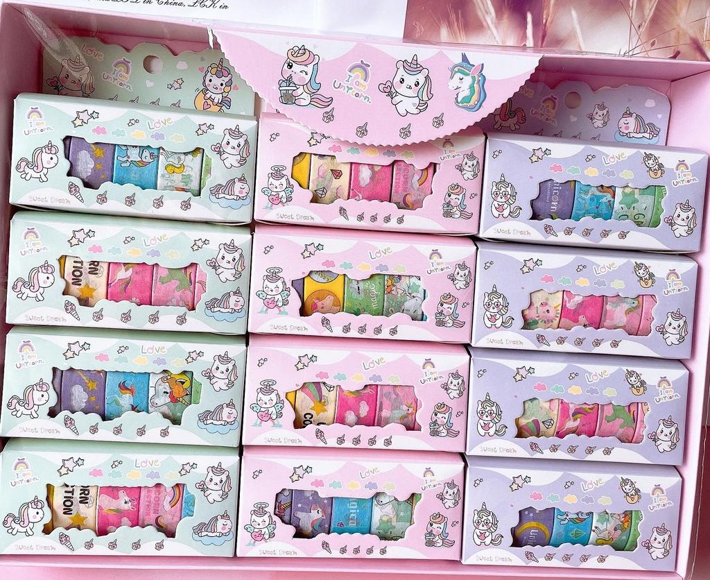 2025 5Roll Unicorn Masking Tape for Diary Notebook Greeting Cards Photos Decoration Journaling Supplies Children's Day Gift