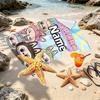 Custom Name Personalized Labubu Print Beach Towel, for Trip Camping Beach Party Home Decor, Birthday Gift for Family & Friends