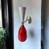 Red and White Mid-Century Modern Wall Sconces Brass Double Cone Vanity Wall Lamp Home Office Modern Room Decor Fixture